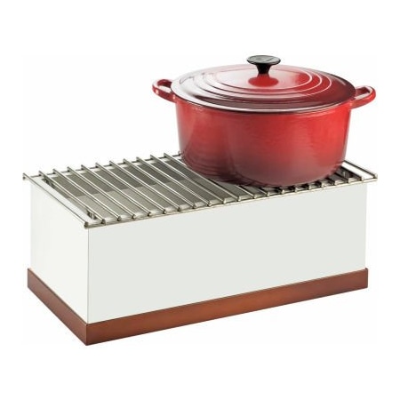 Cal-Mil Cal-Mil 3012-55 Luxe Chafer Alternative 12" x 22" White and Stainless Steel 3012-55